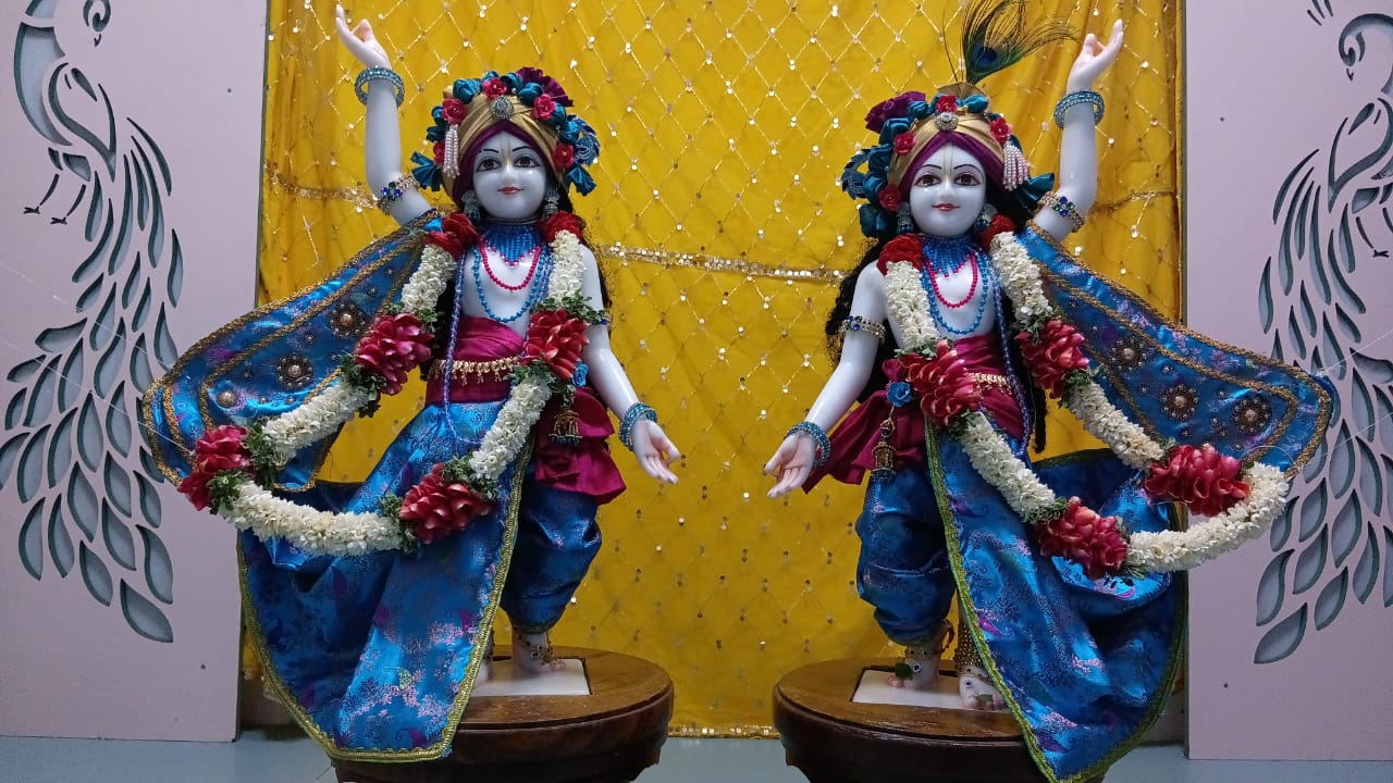 Temple interior during arati