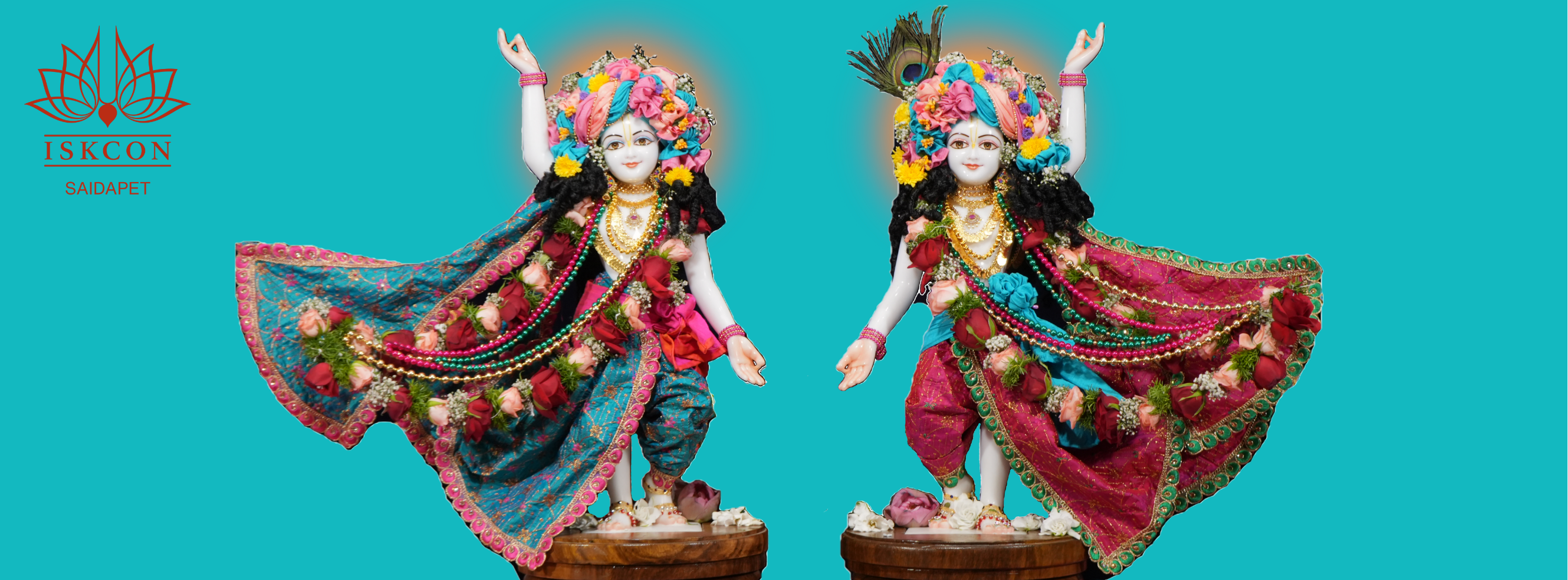 Sri Sri Gaura Nitai Temple illuminated